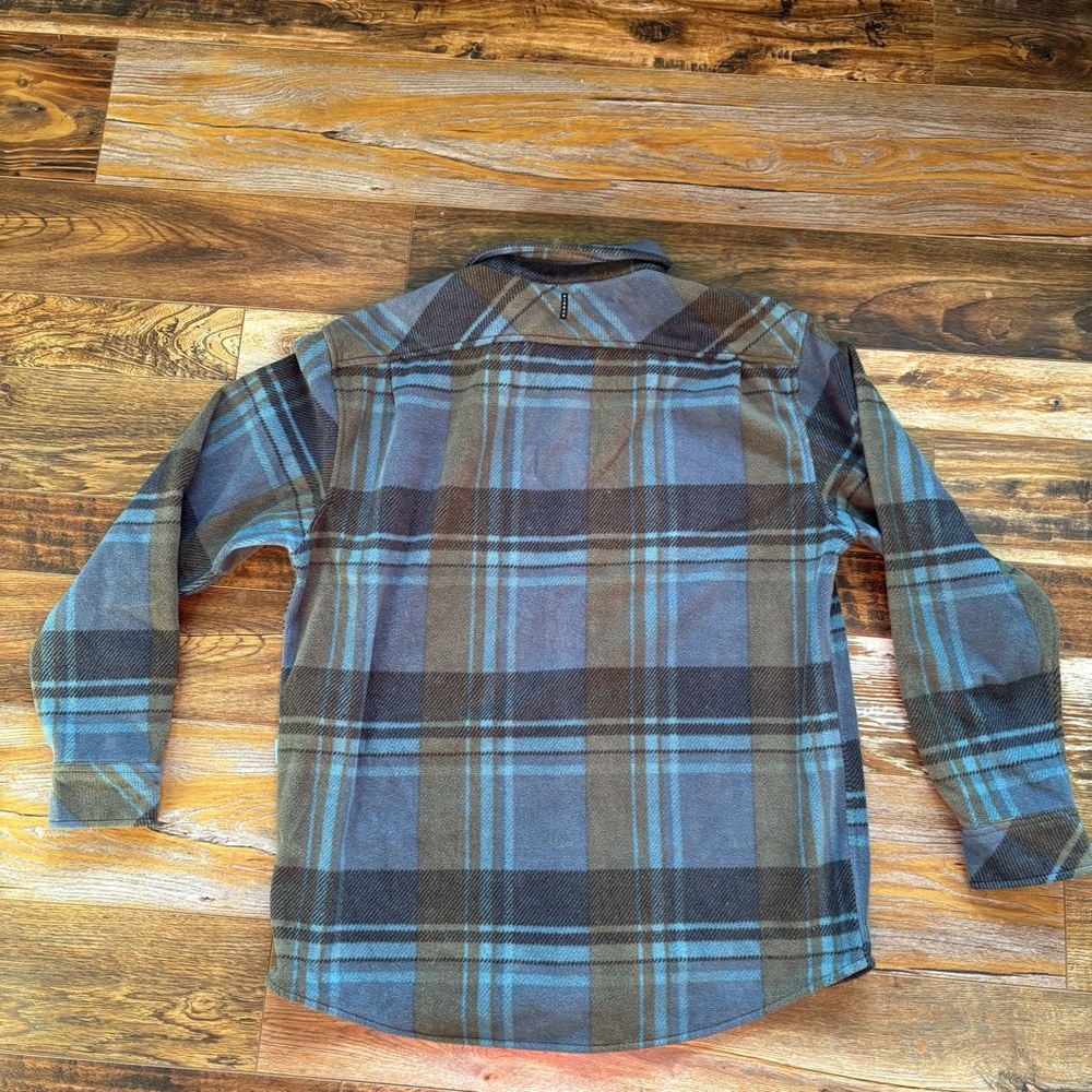 Vissla Shirt Mens XXL Blue Striped ECO ZY Polar Fleece Flannel Button Up - Picture 4 of 8